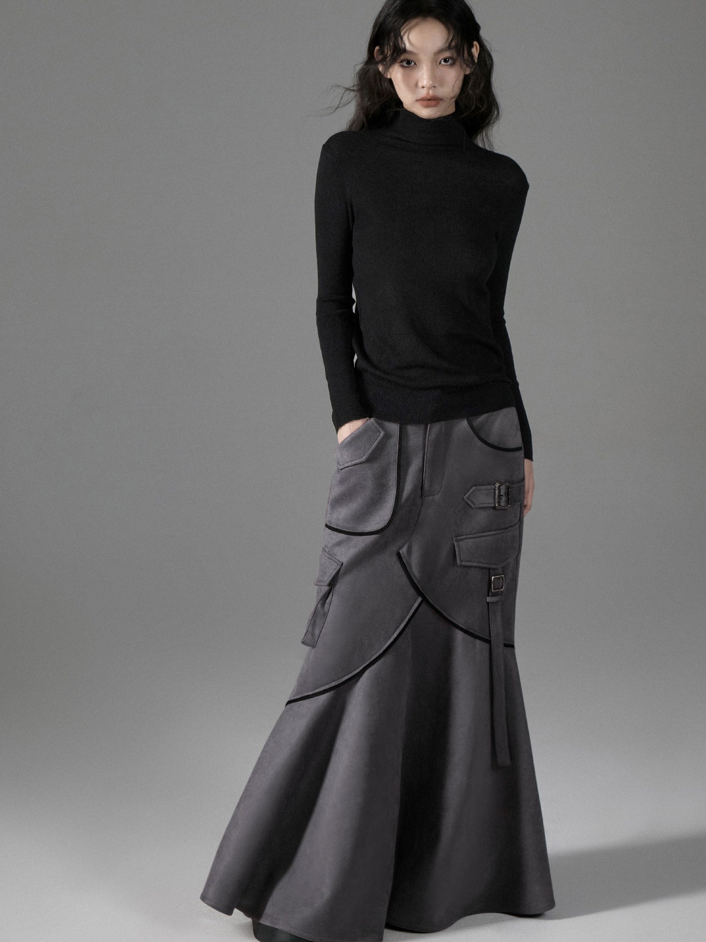 Suede Taste Splicing Mermaid Skirt