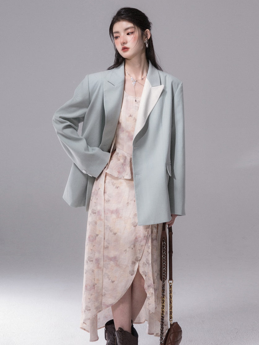 Contrast Fritillaria Color Loose Jacket