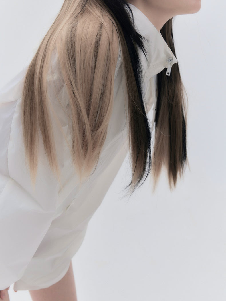 Sunscreen Stand Collar Jacket & Long Skirt