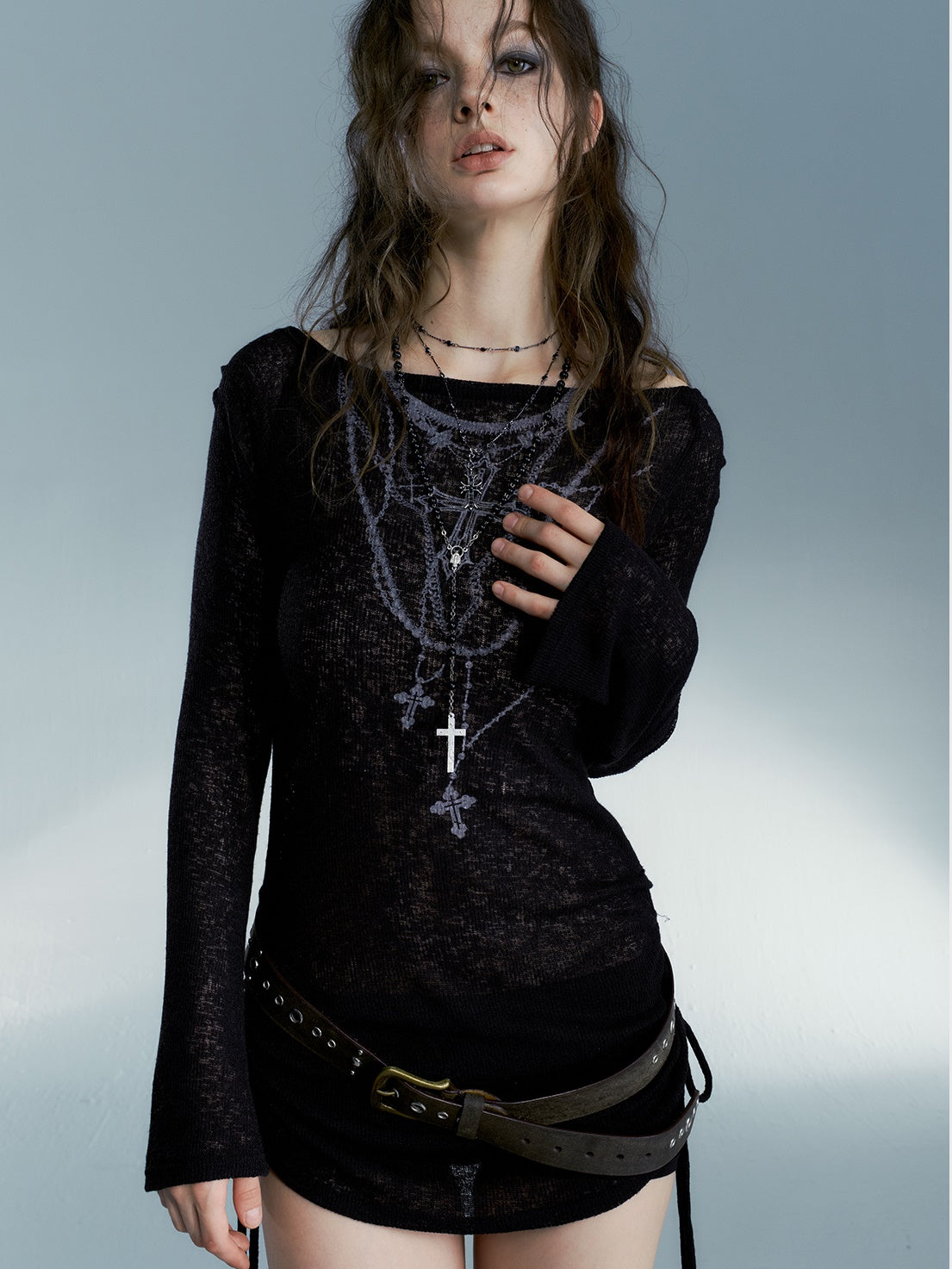 One-Collar Long-sleeved Bottoming Cutsew