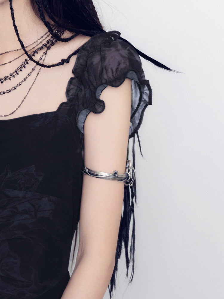 Asymmetry Ruffle Ciffon No-Sleeve Dress