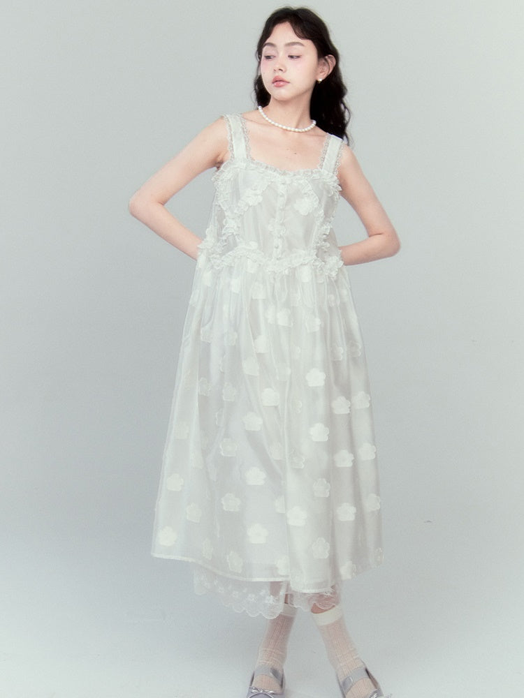 Drucken von Hosenträgern langes Kleid