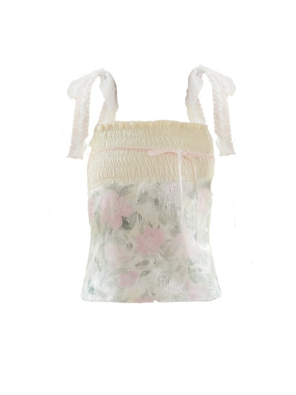 Floral Jacquard Sequined Camisole