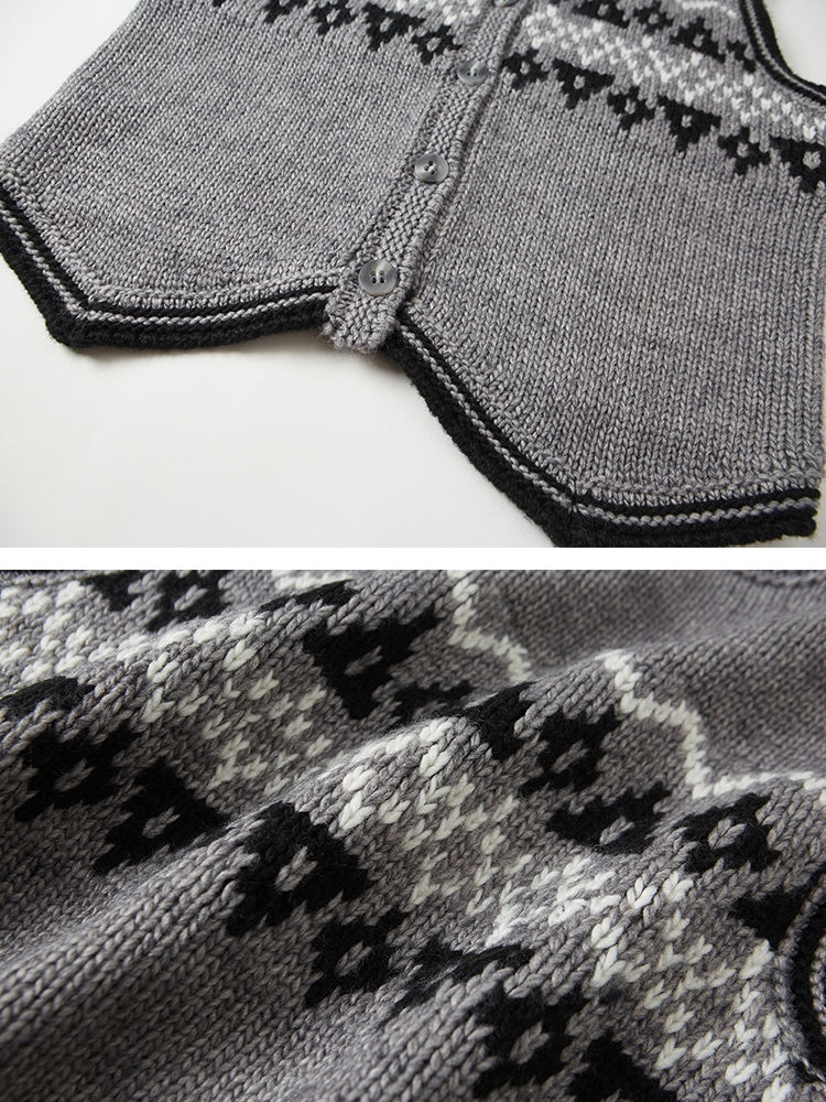 Fair Isle Jacquard Retro Weste
