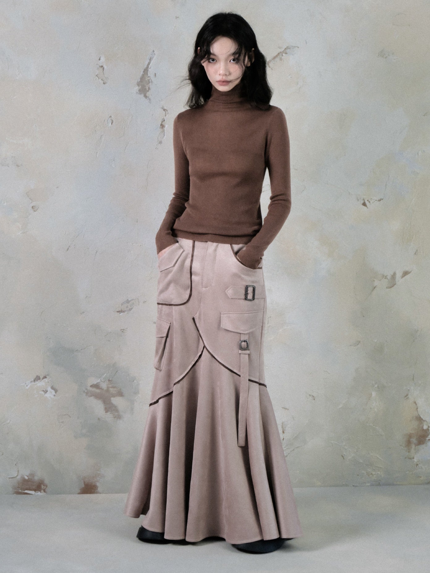 Suede Taste Splicing Mermaid Skirt