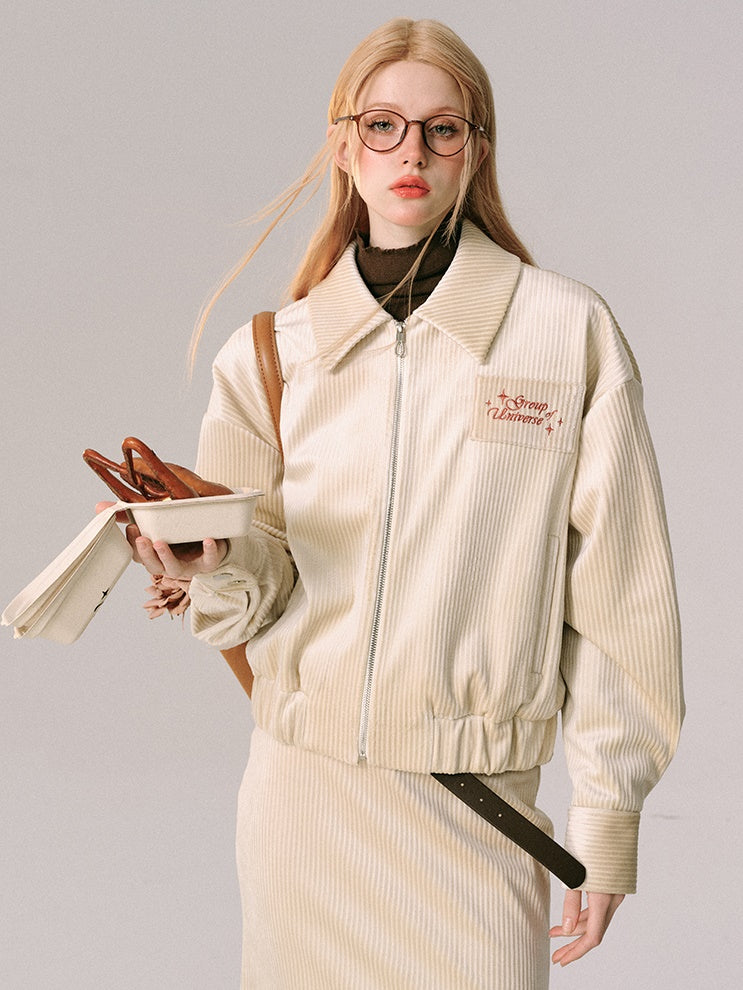 Velvet Swing Top Blouson & Mini Pleated Skirt & Long Mermaid Skirt