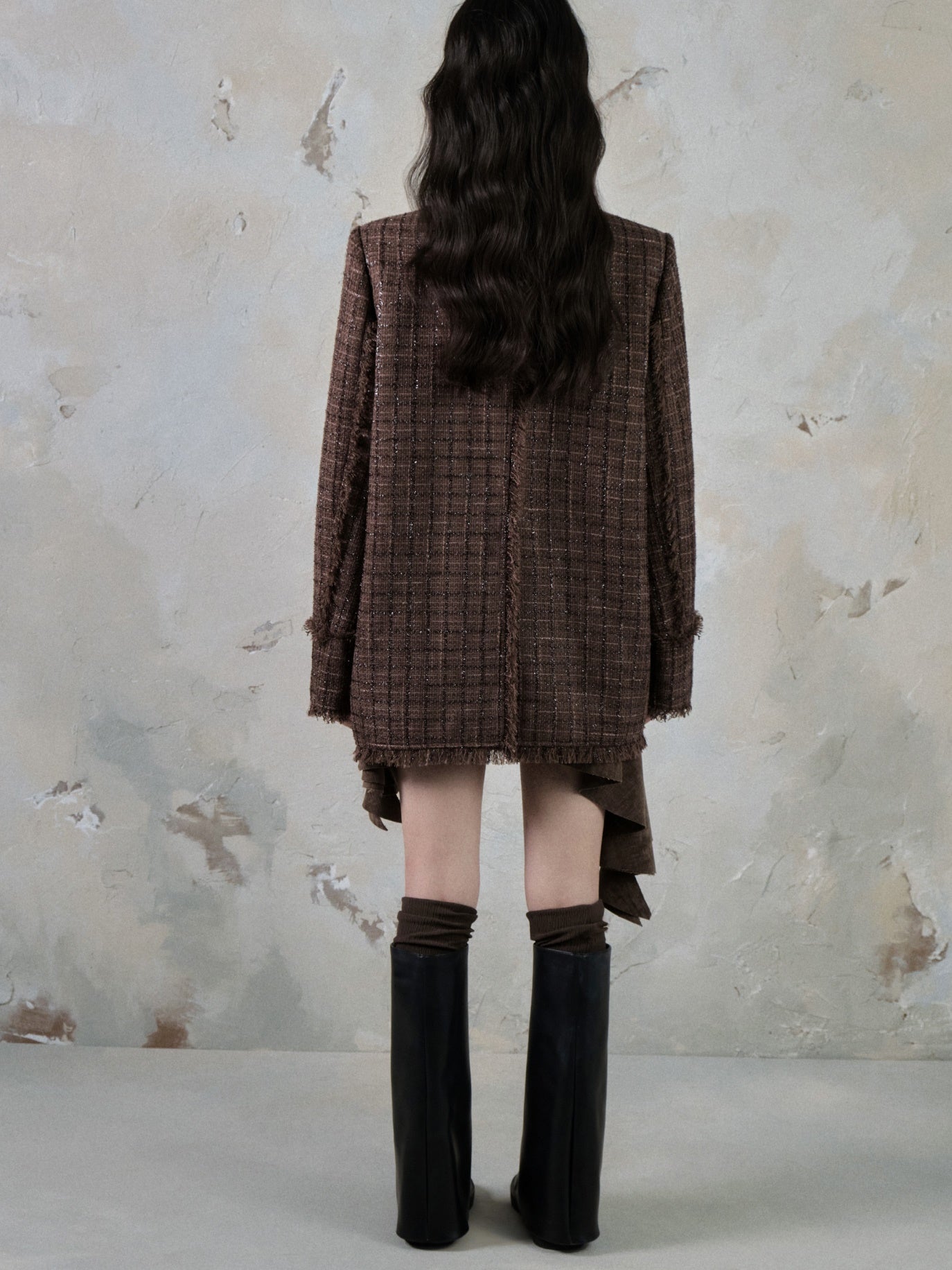 Tweed Loose Tassel Short Coat