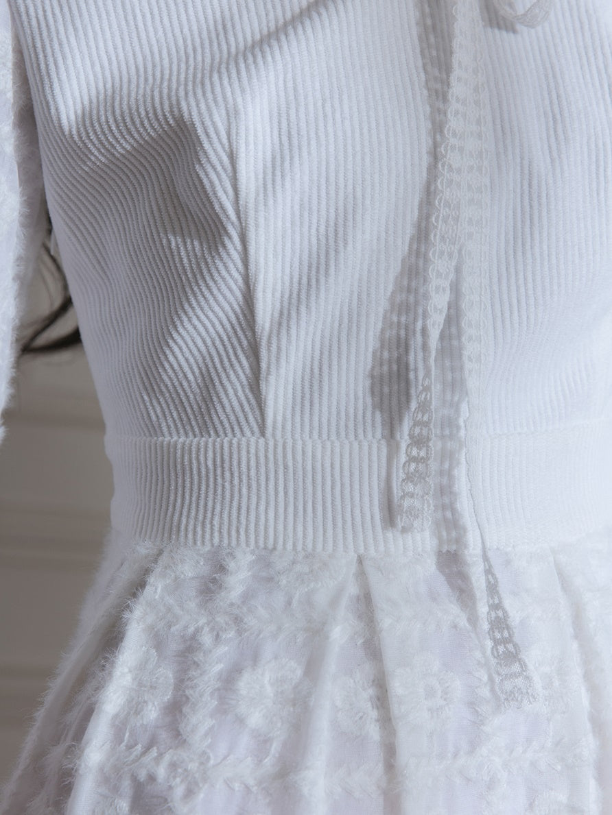 Plüsch gesticktes Kleid