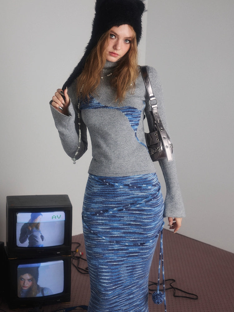 Mix Color Slimming Knitted Mermaid Skirt