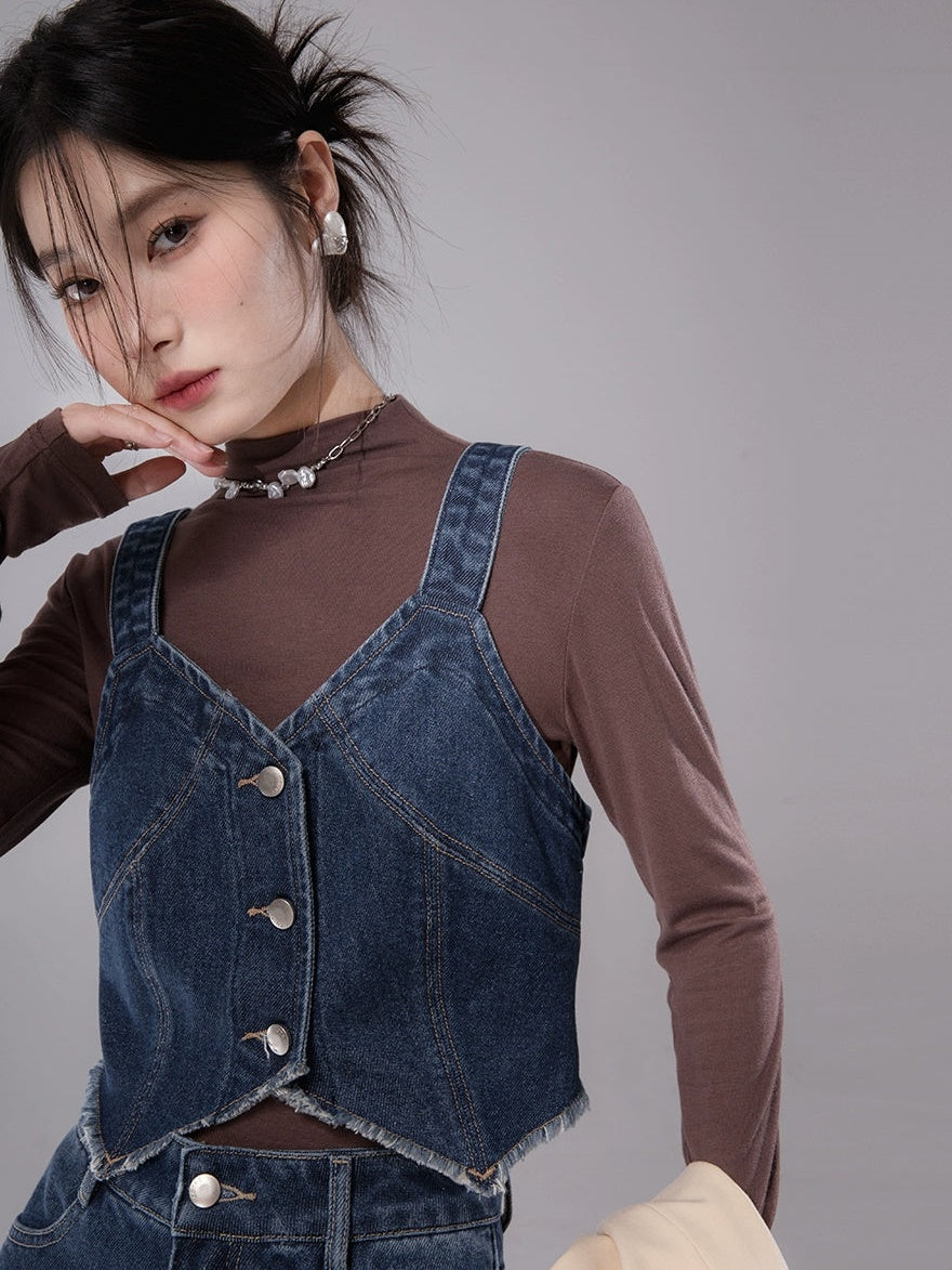 Denim Camisole Vest & Jeans Set-up