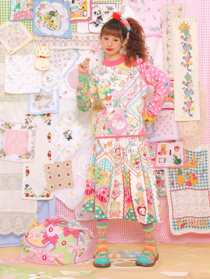 Handkerchief Print Gather Skirt