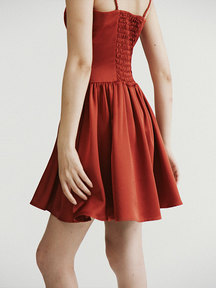 Woven Slanted Placket Dress