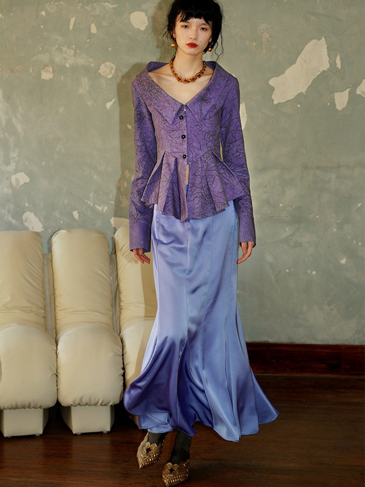 Satin Slim Long Mermaid Skirt