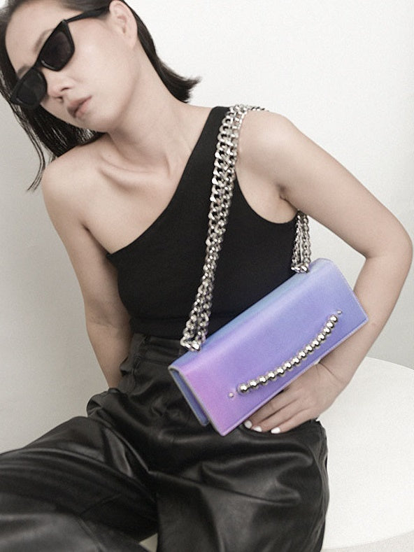 3D 그라디언트 소형 사각형 체인 백