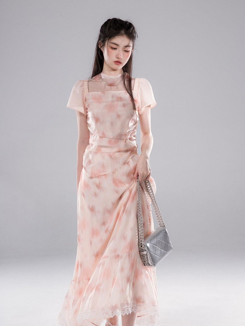 Top de gaze maca et configuration de la jupe de volants de commutation