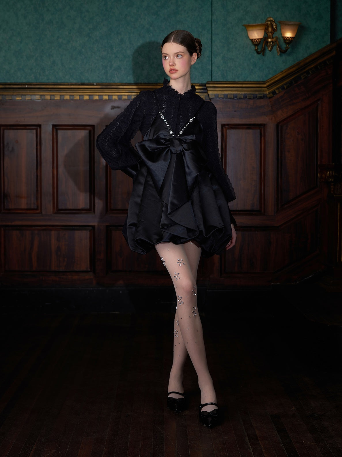 Edelstein Perlen Bow Blüte Kleid Kleid