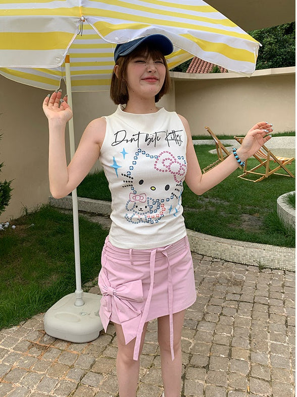 Jupe de mini-mécanir à taille basse en trois dimensions