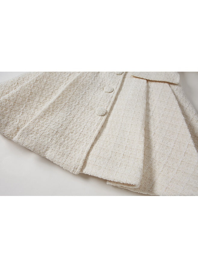 Puffärmel Taille Form Design Teeed Textur Faltenkleid