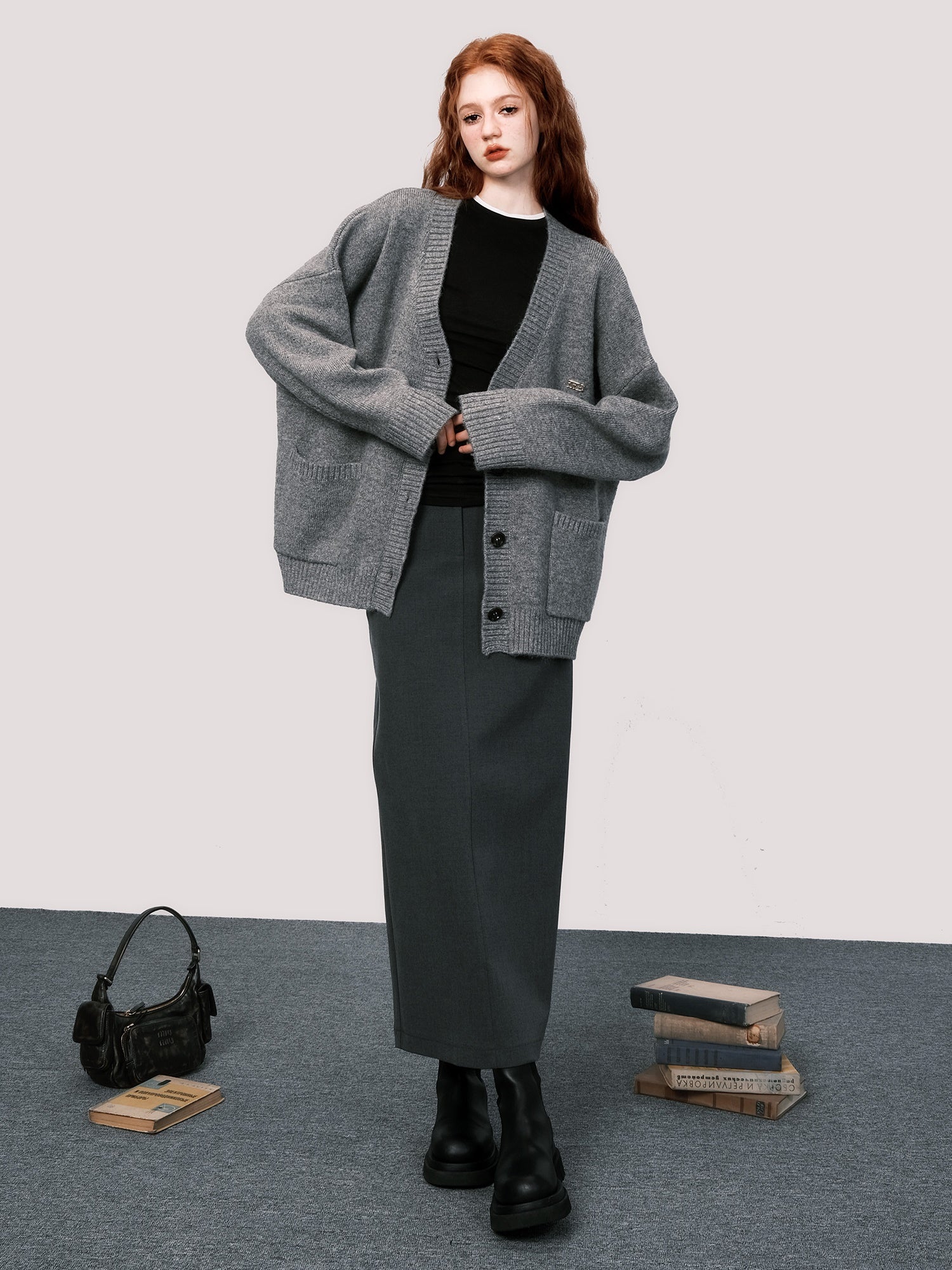 Cardigan en tricot lâche de base