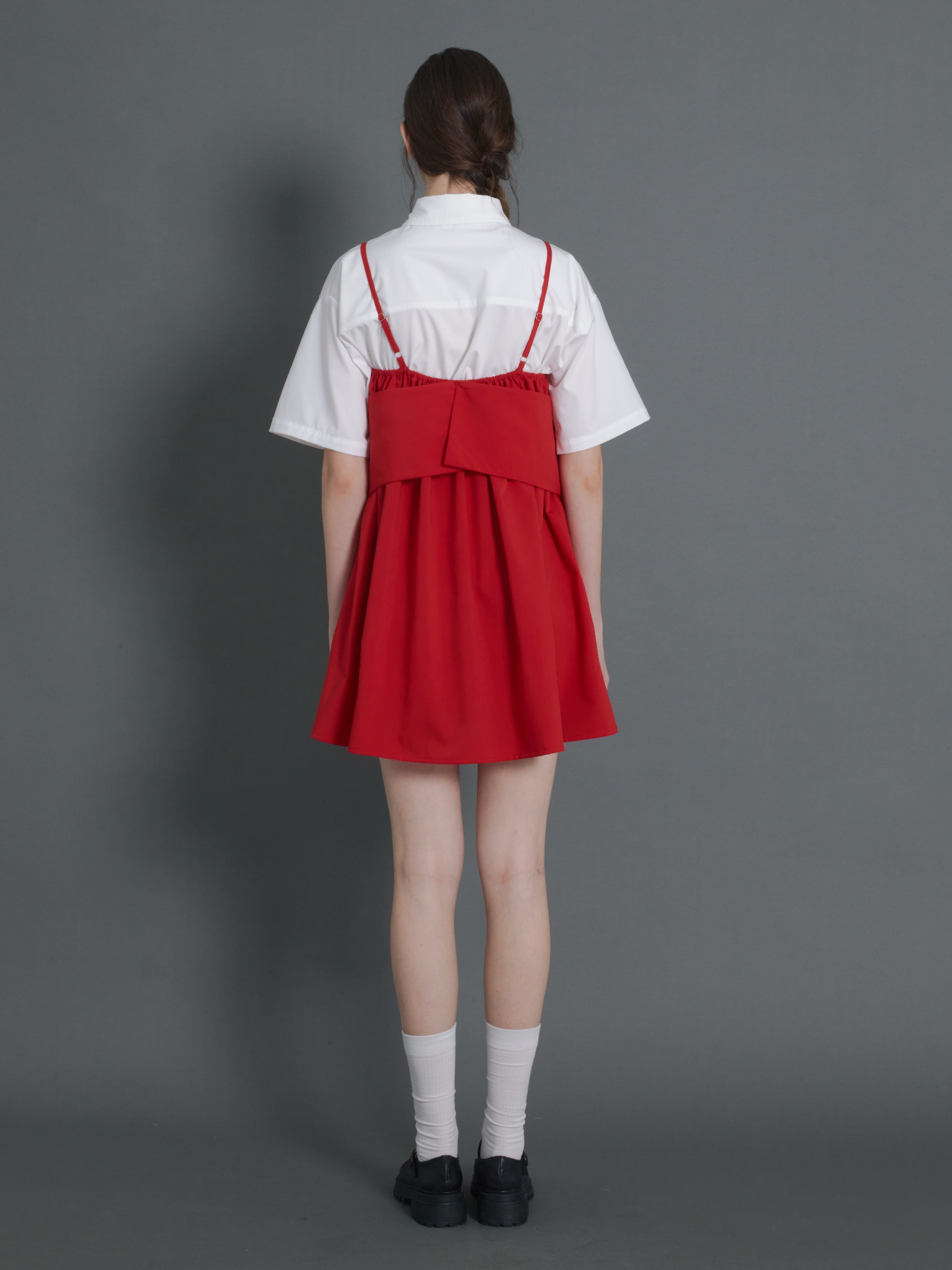 Shawl Collar 2Way Suspender Dress