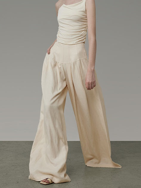 Wide-leg Loose Drape Pleated Pants