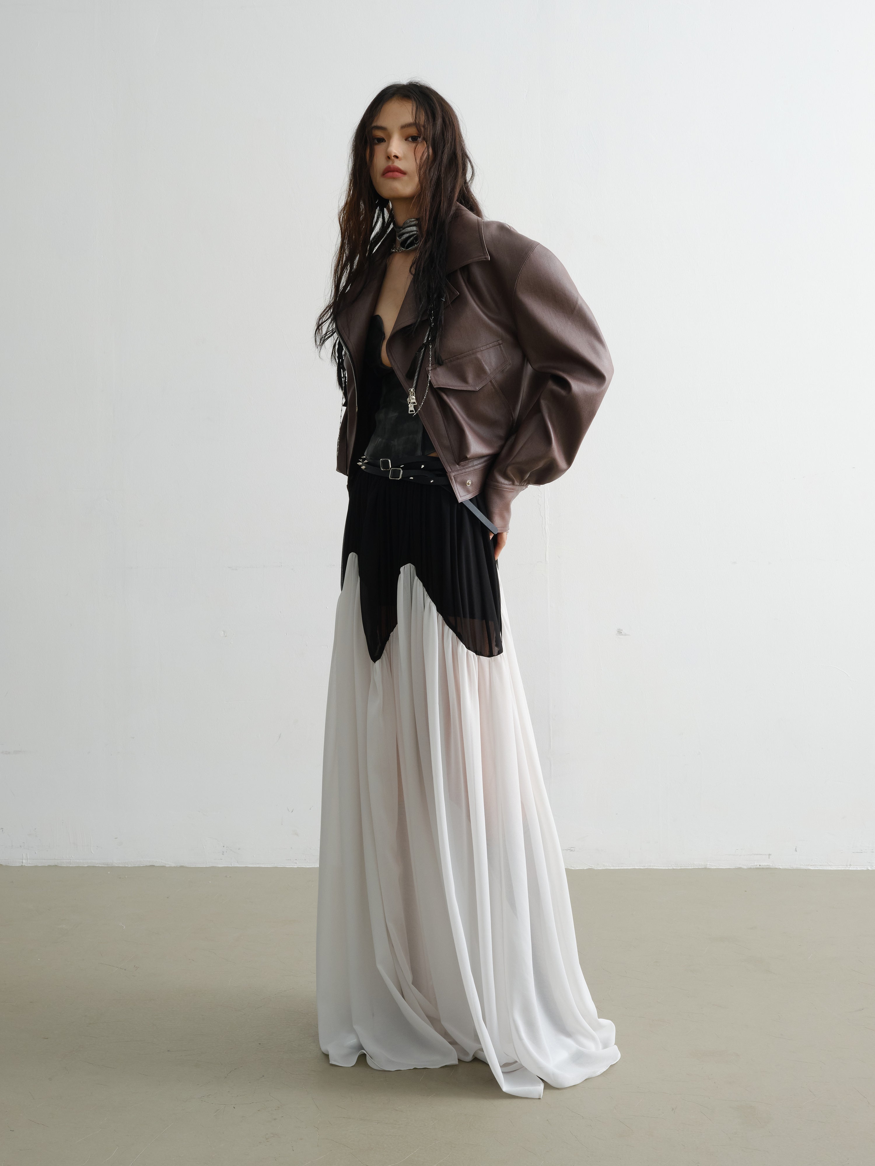 느슨한 PU 가죽 자켓