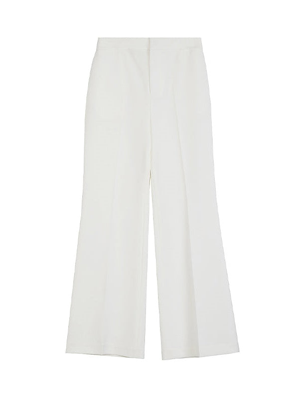 Hohe Taillen mit breitem Bein gerader Hosen