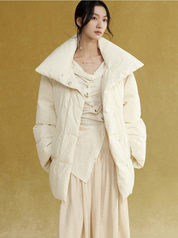 High-Neck Mid-length Down Jacket
