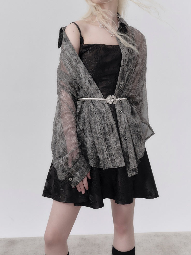 Jacquard Sling Robe & Ribbon Sangle Gile