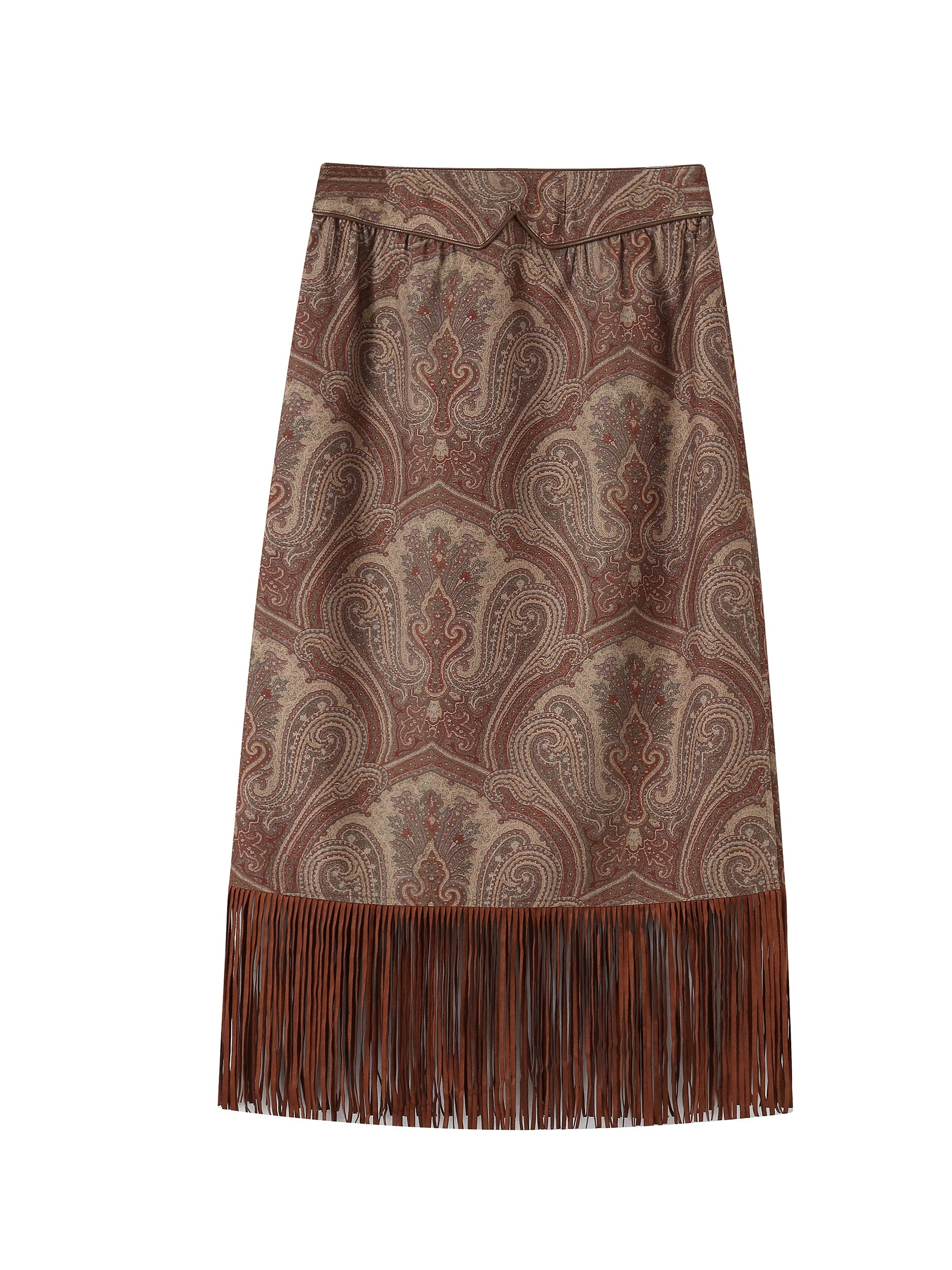 En daim paisley frange glot