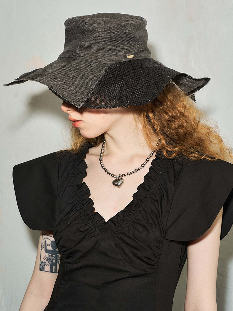 Irregular Splicing Woven Hat