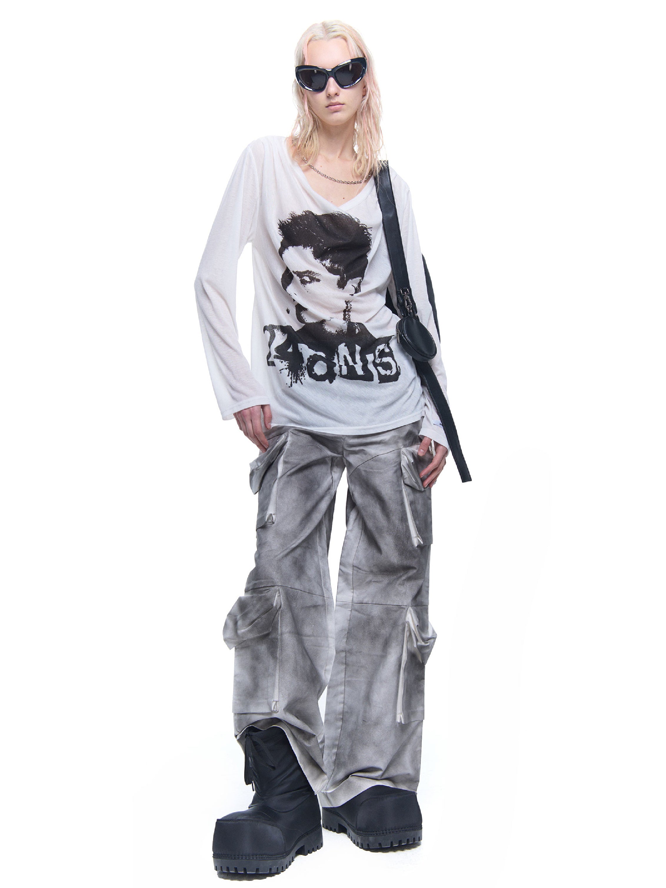 Gedruckt lose Langarm Cutsew