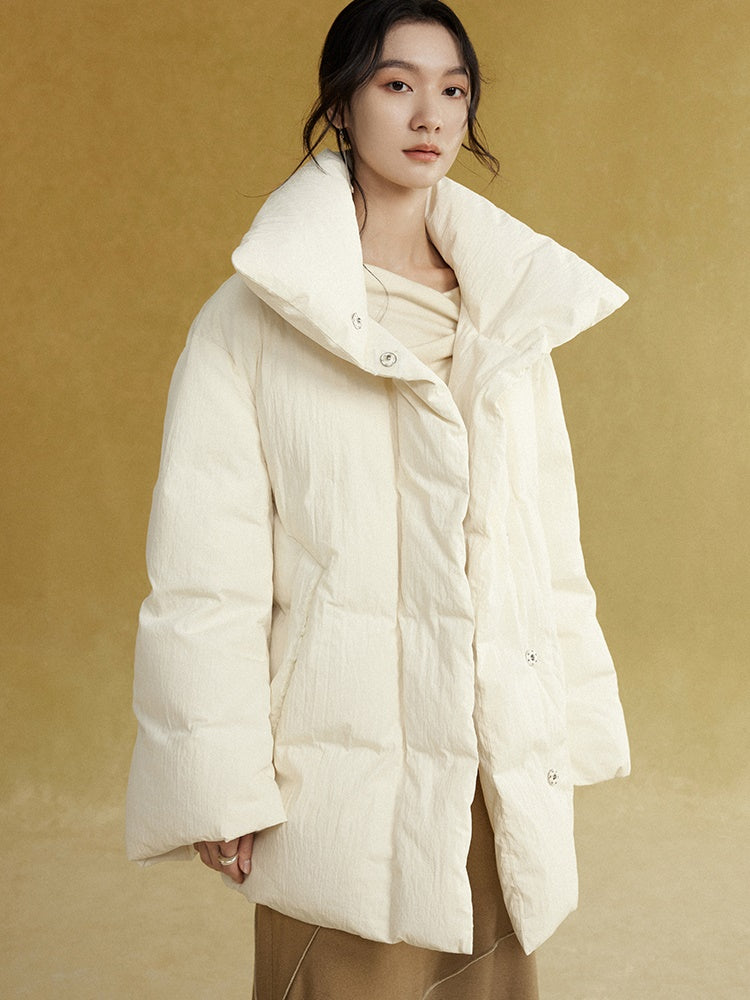 High-Neck Mid-length Down Jacket
