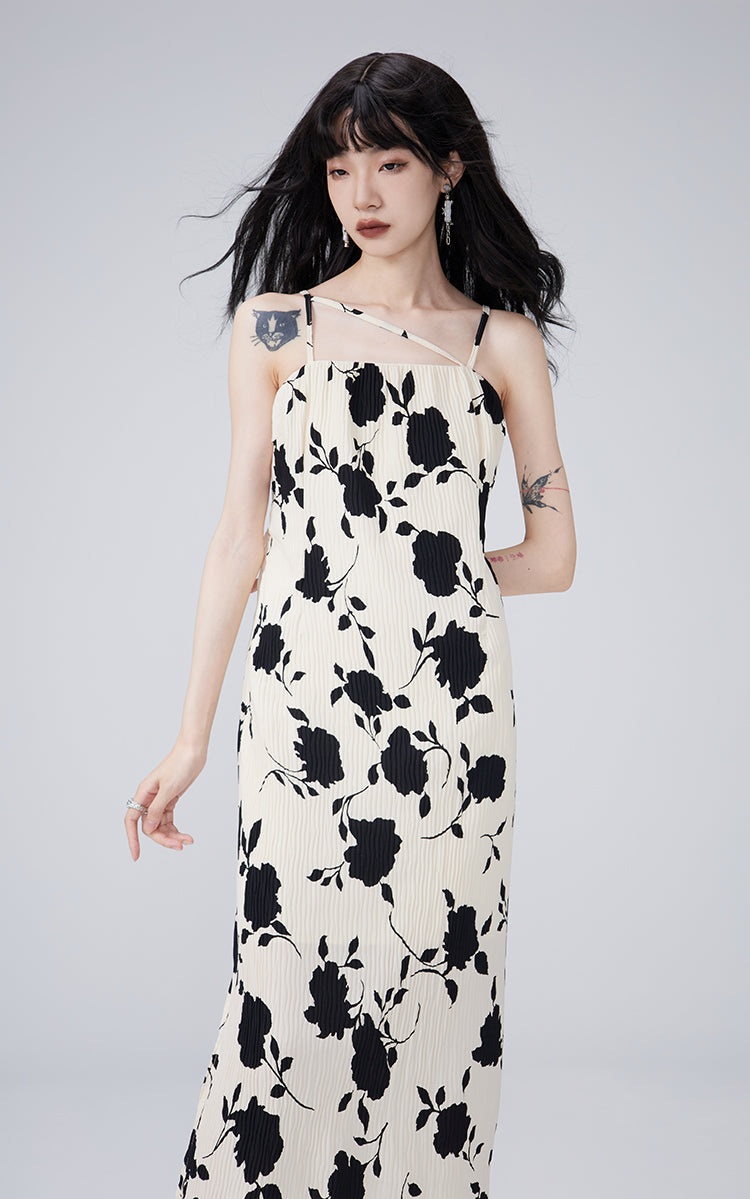 Flowers into Painting Suspender One-piece