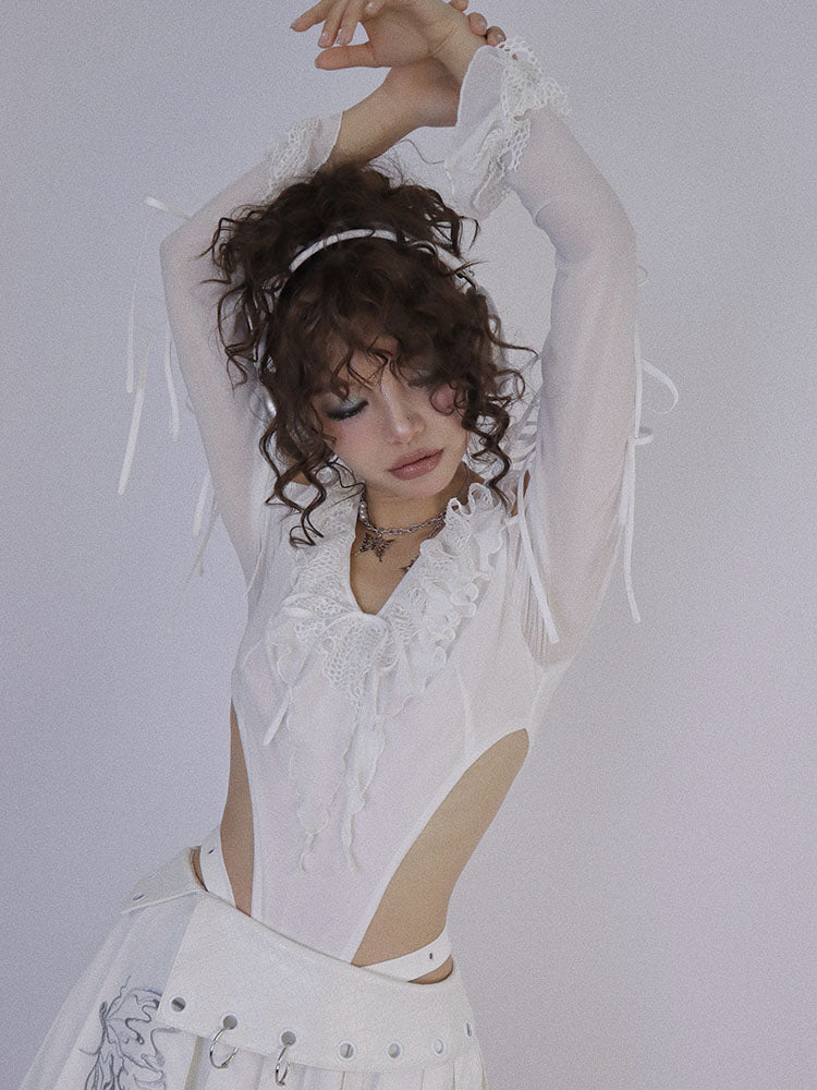 Ribbon Lace Sexy Sweet Body-Suit