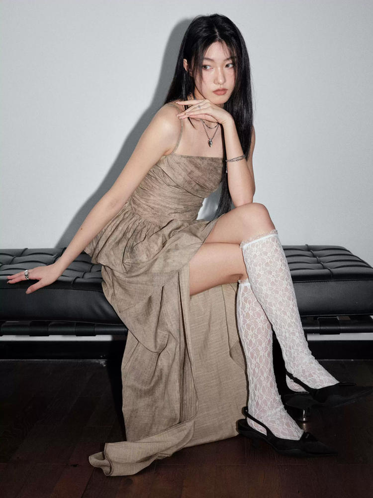 Tops&Long-Skirt Chic Camisole Gradation Wrap Set-Up