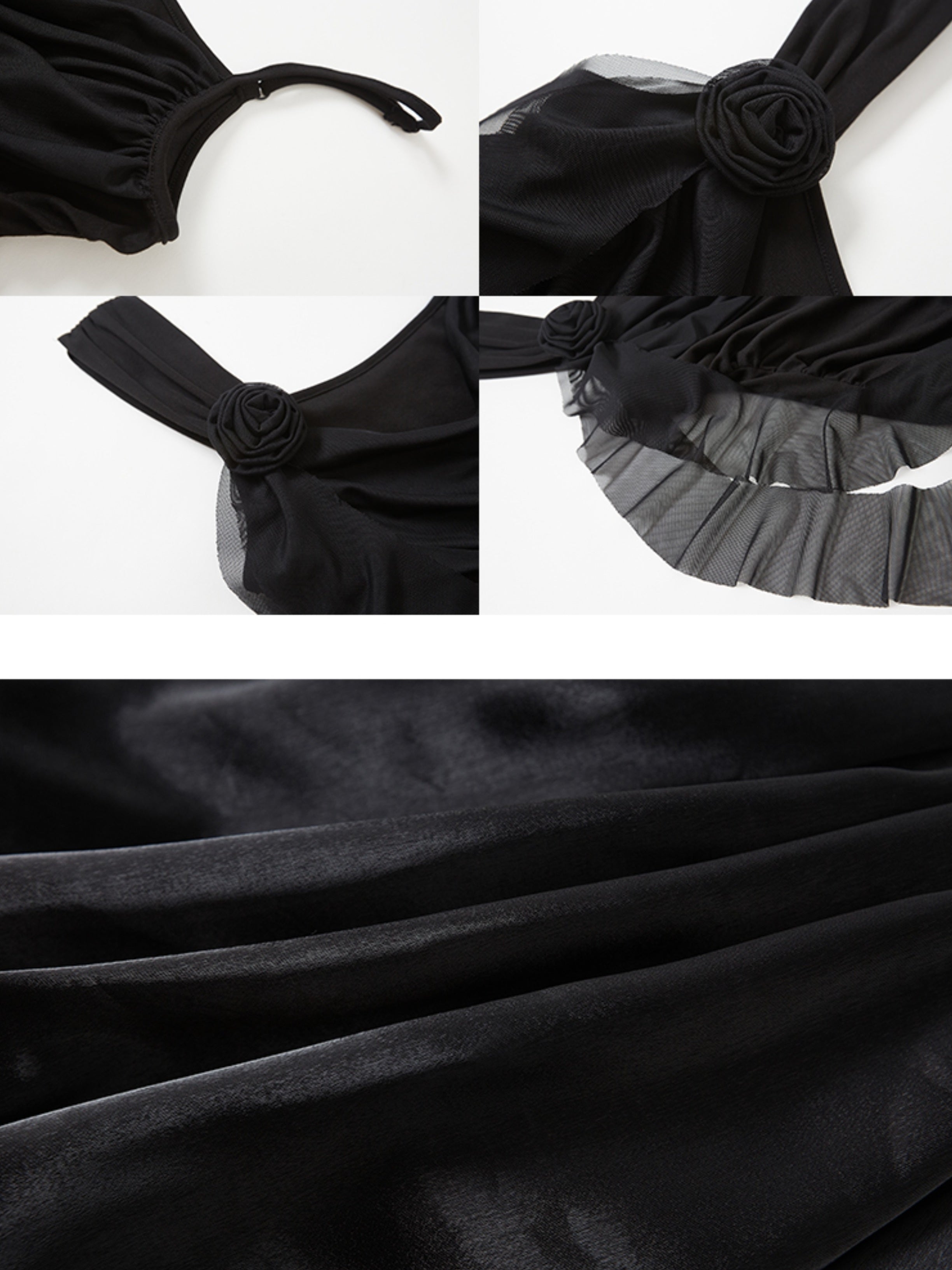 Three-dimensional Rose Suspender Bud Dress