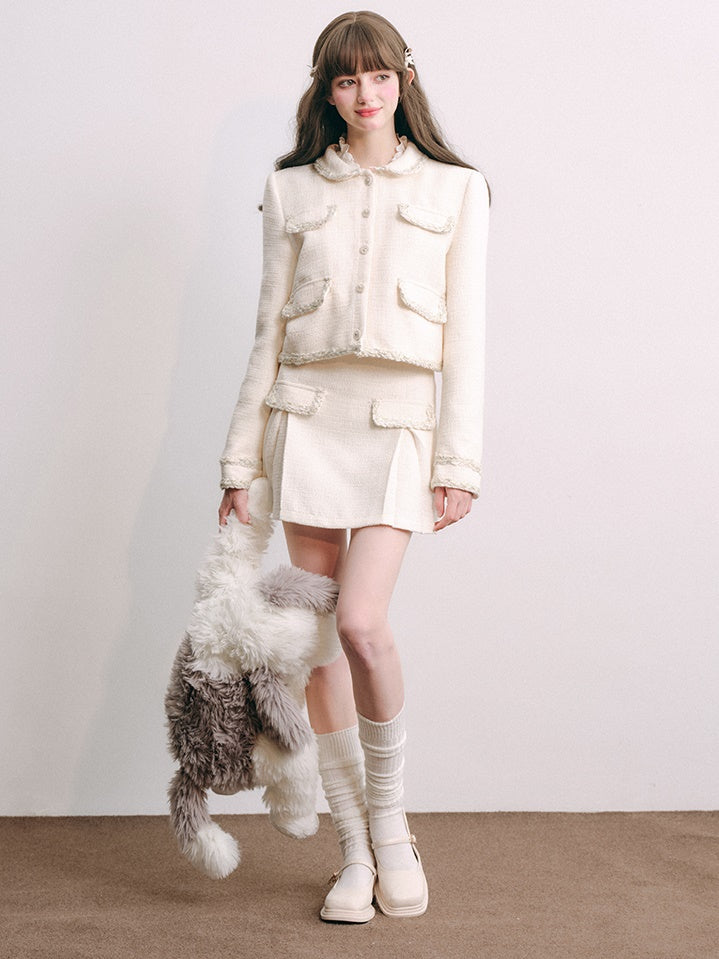 Tweed Taste Elegant Jacket & A-Line Skirt