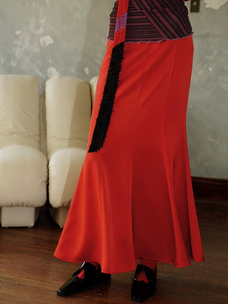 Satin Slim Long Mermaid Skirt