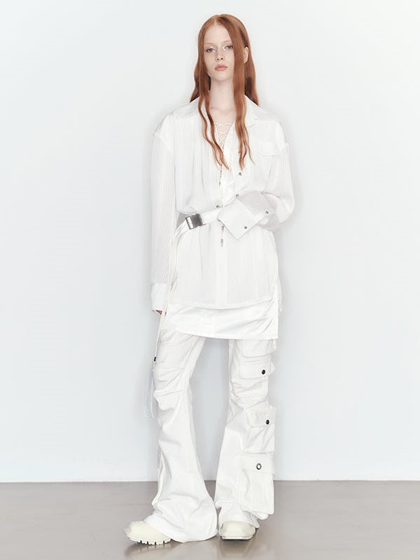 Fake 2 Piece Strapy Shirt Ein-Stück