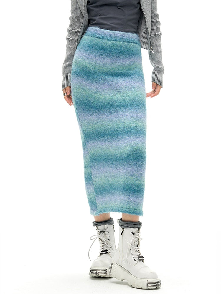 Slim -gestrickter Verlaufsrock
