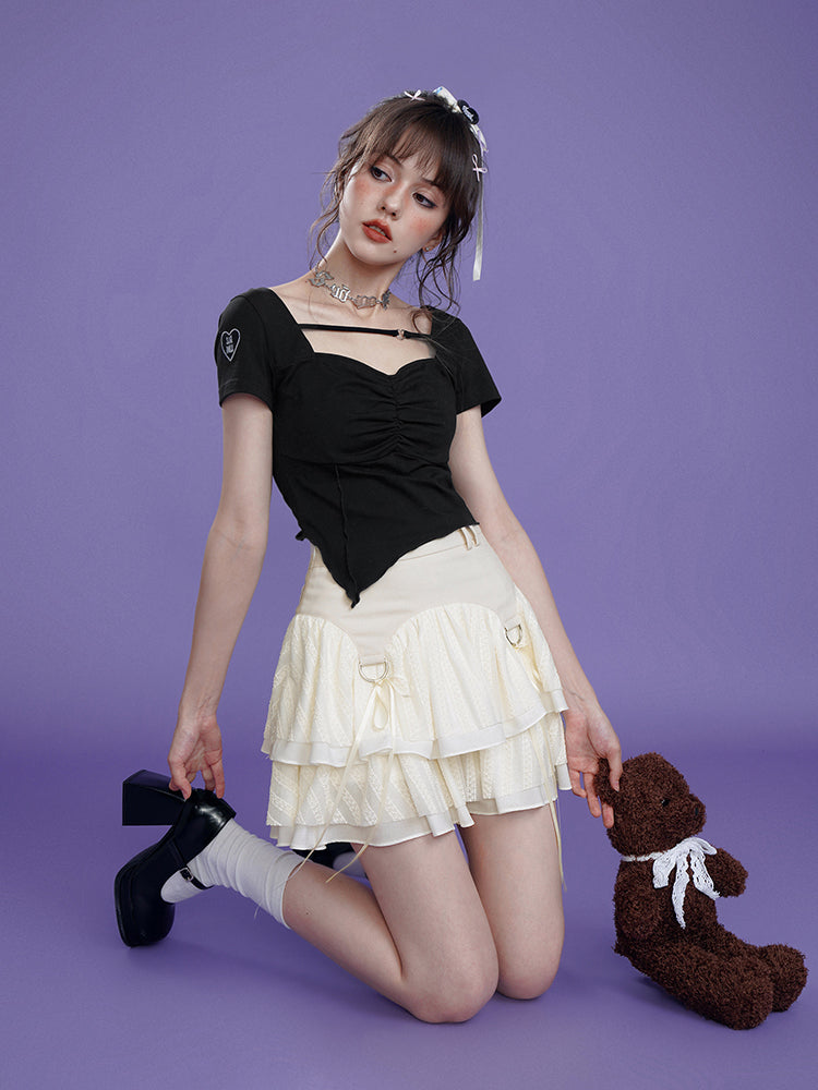 Jupe à gâteau courte à lanière