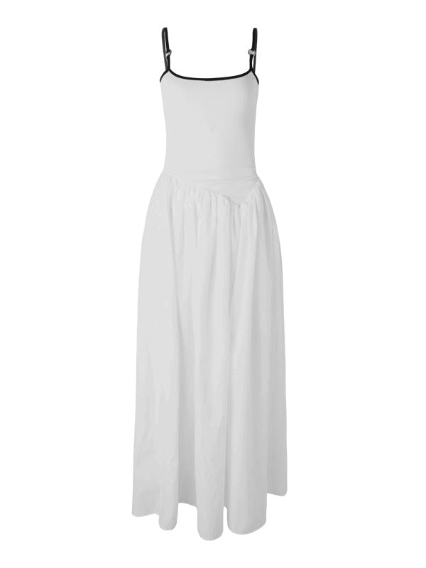 Stitching Sling Gather Dress
