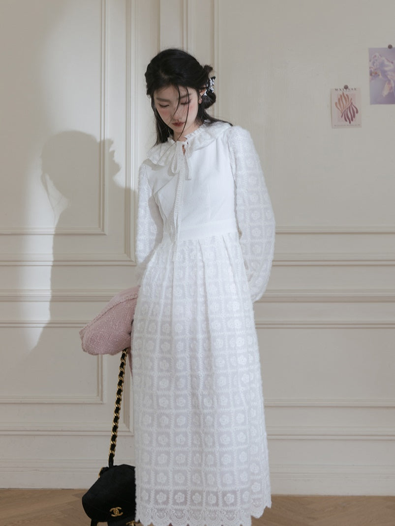 Plüsch gesticktes Kleid