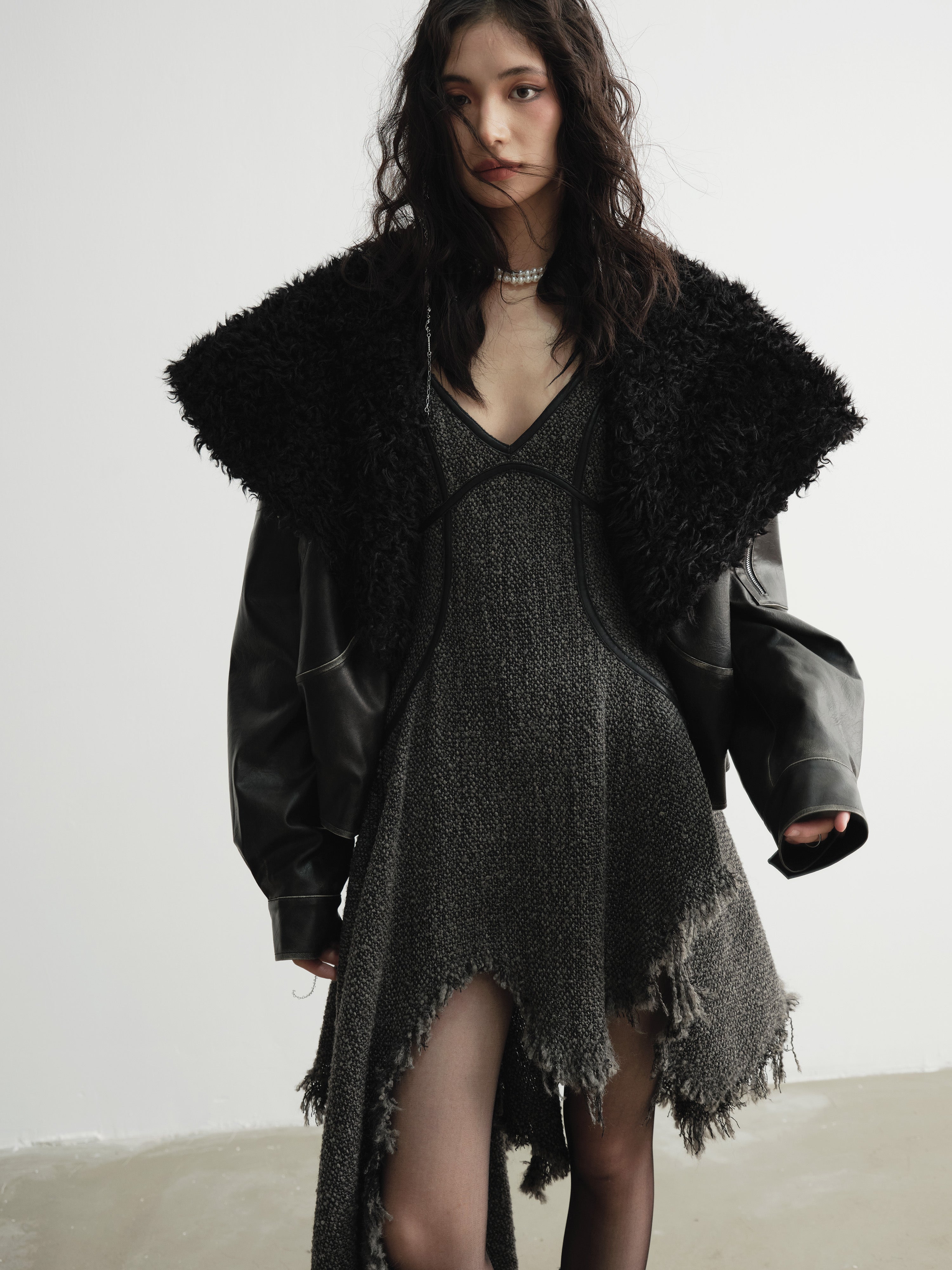 Big Furlar Distressed PU Lederjacke