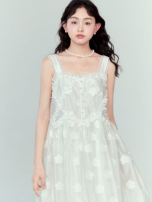 Drucken von Hosenträgern langes Kleid