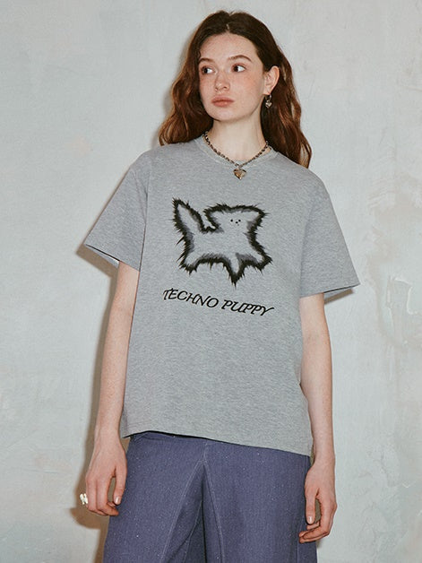 Electronic Explosive Puppy Print T-shirt