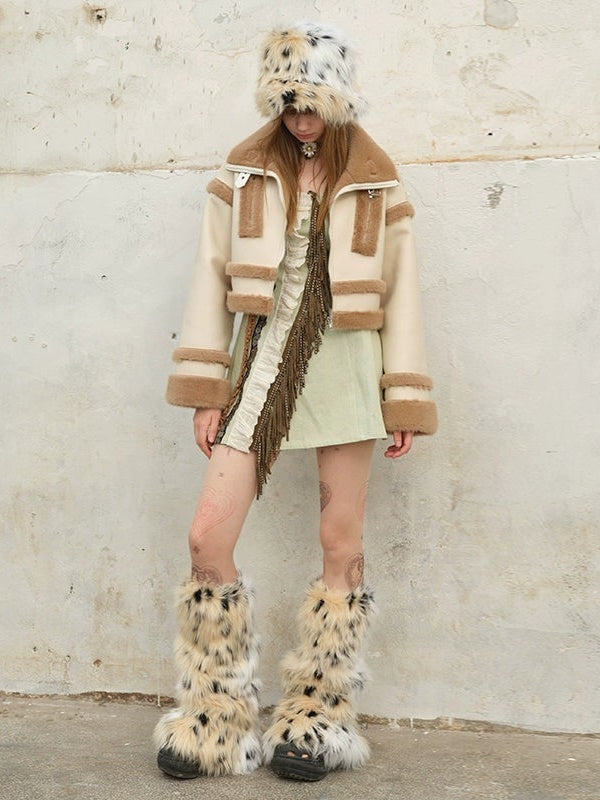 Leopard Print Fake Fur Hat