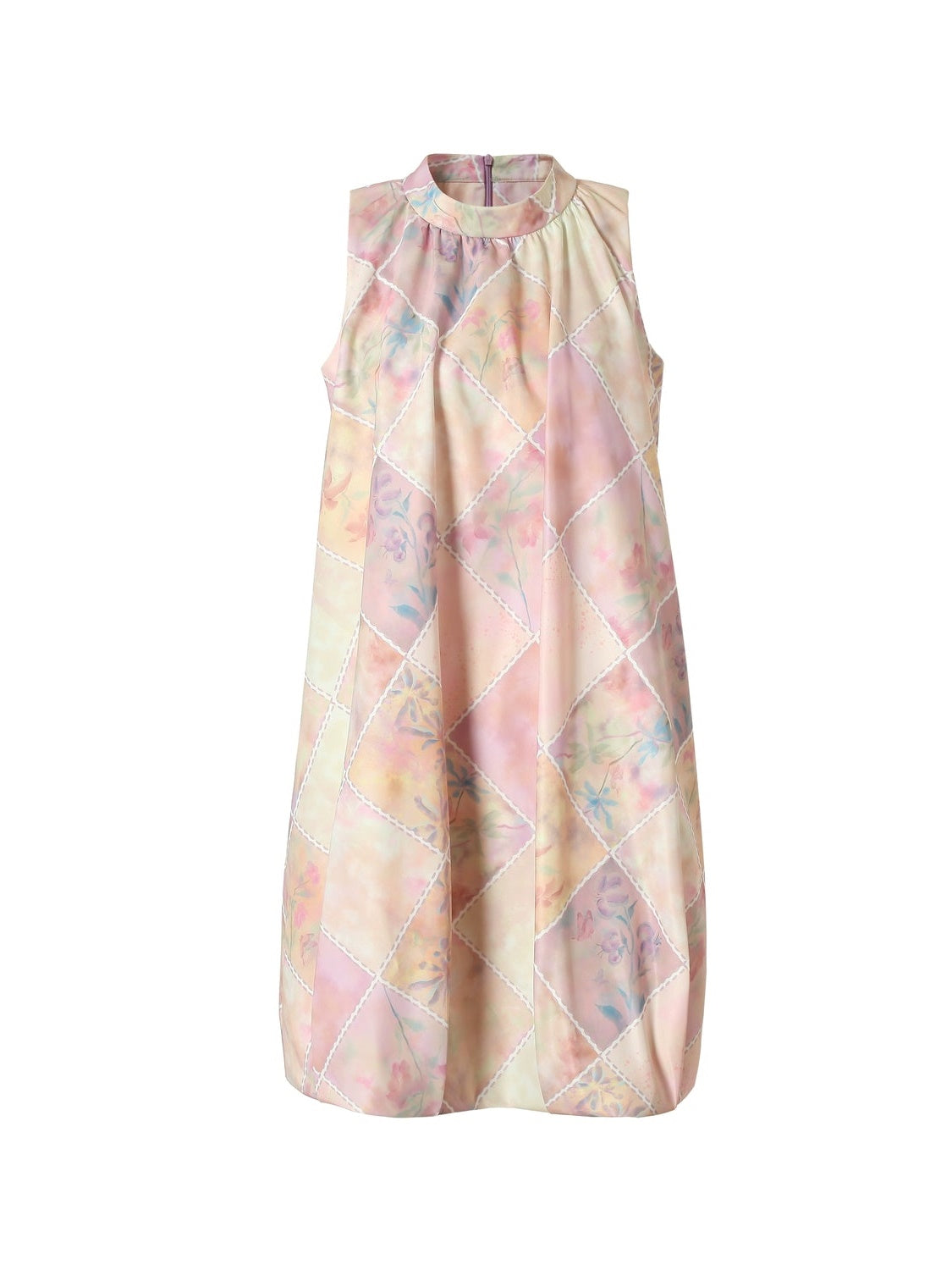 Plaid Floral Blooming Sleels Robe courte