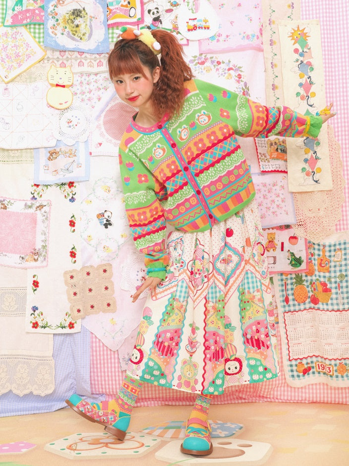 Handkerchief Print Gather Skirt